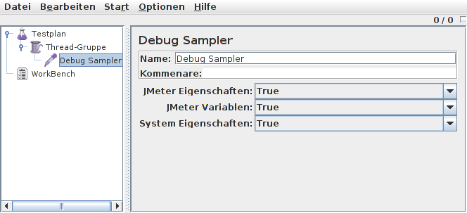 Debug Sampler Screenshot