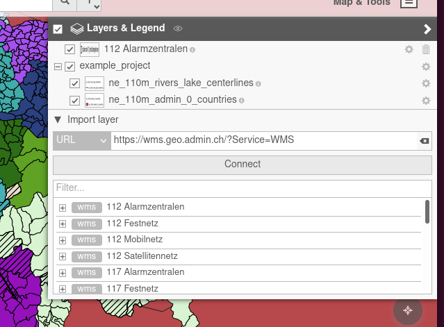 WMS URL and Layer Tree